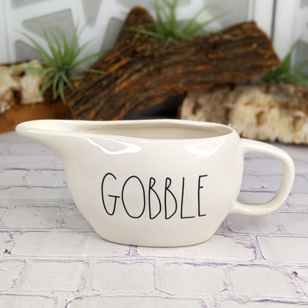 Rae Dunn GOBBLE Ceramic Gravy Boat